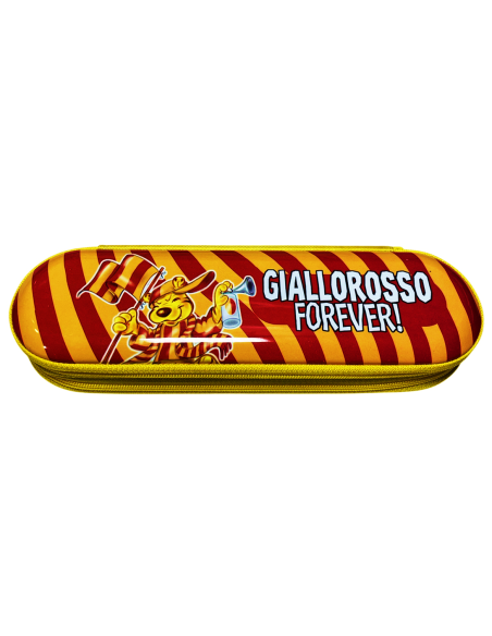 Portapenne in latta doppia zip "Giallorosso Forever"