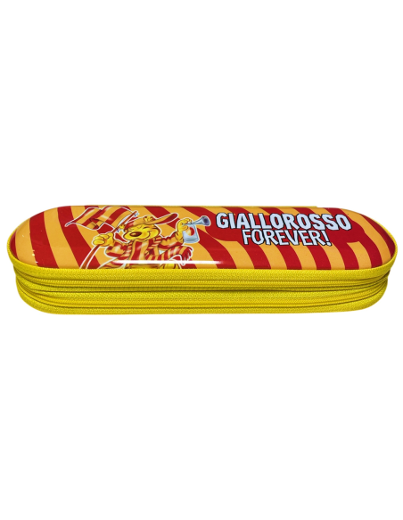 Portapenne in latta doppia zip "Giallorosso Forever"