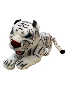 Peluche tigrotto steso con denti sporgenti Cm. 30