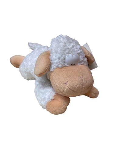 Peluche pecorella riccia stesa "Roberto" Cm. 16