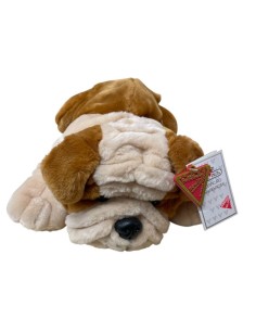 Peluche soft Bulldog steso Cm. 28