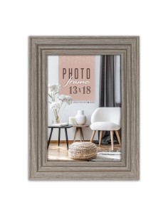 Portafoto in legno grigio Cm. 18x23 - Foto Cm. 13x18