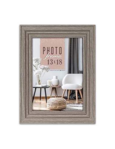 Portafoto in legno grigio Cm. 18x23 - Foto Cm. 13x18
