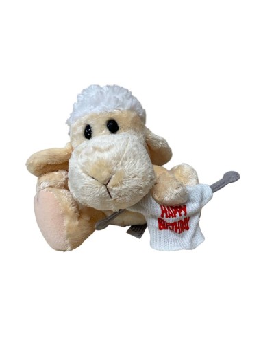 Peluche pecorella soft con t-shirt "Happy Birthday" Cm. 15