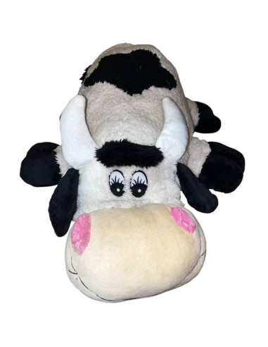 Peluche mucca riccia stesa Cm. 38