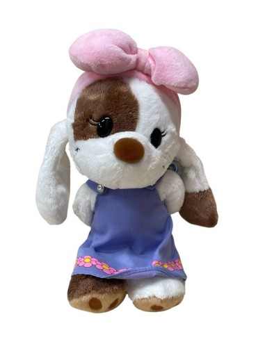 Peluche cagnolino Mylo in piedi con vestito Cm. 20