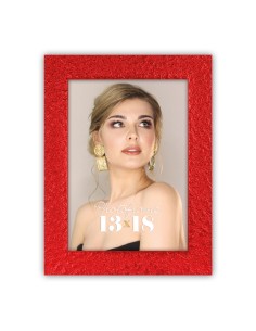 Portafoto in plastica rosso martellato Cm. 17x22 - Foto Cm. 13x18