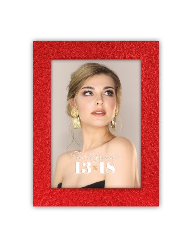 Portafoto in plastica rosso martellato Cm. 19x24,5 - Foto Cm. 15x20