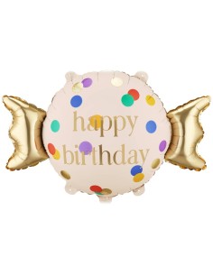Palloncino mylar Cm. 61x37 - Caramella - Happy Birthday