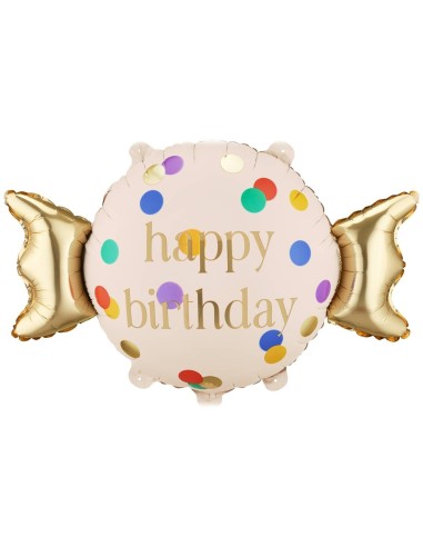Palloncino mylar Cm. 61x37 - Caramella - Happy Birthday