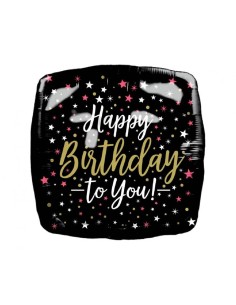 Palloncino mylar quadrato Cm. 46x46 - Happy Birthday to you