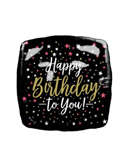 Palloncino mylar quadrato Cm. 46x46 - Happy Birthday to you