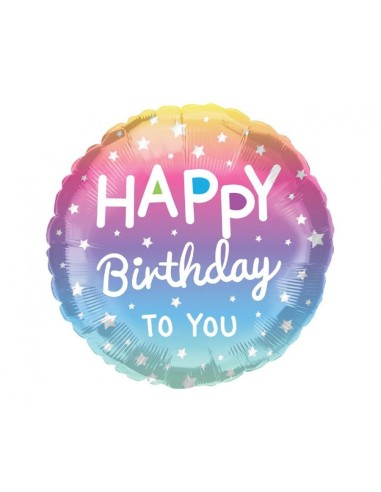 Palloncino mylar 18" rotondo - Happy Birthday to you Gradient