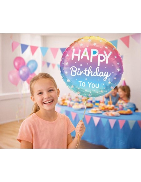 Palloncino mylar 18" rotondo - Happy Birthday to you Gradient