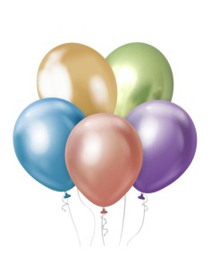 Palloncini lattice 10" Cm. 25 - Mix Platinum - Blister 5 pezzi