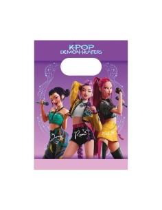 Sacchetti carta party Cm. 16x22 - Confezione 4 pezzi - K-Pop Demon Hunters