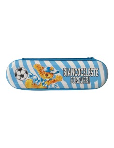Portapenne in latta doppia zip "Biancoceleste Forever"