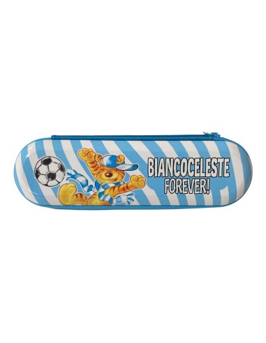 Portapenne in latta doppia zip "Biancoceleste Forever"