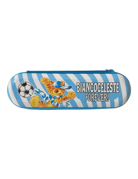Portapenne in latta doppia zip "Biancoceleste Forever"