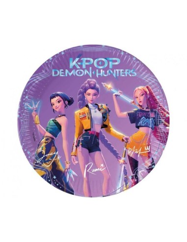 Piatto carta party Cm. 23 - K-POP Demon Hunters - Confezione 8 pezzi