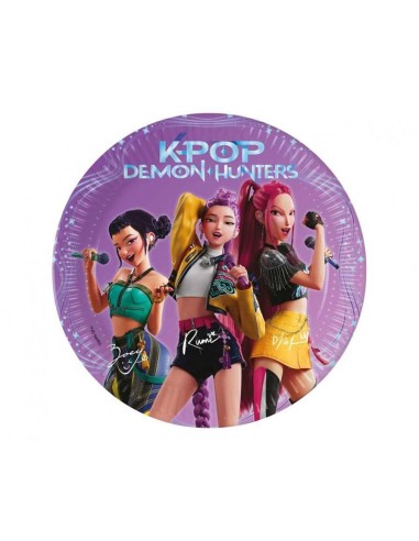 Piatto carta party Cm. 20 - K-POP Demon Hunters - Confezione 8 pezzi