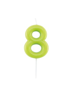 Candelina per torta laccata "Glossy" Cm. 10,5 - Verde Lime - Nr. 8