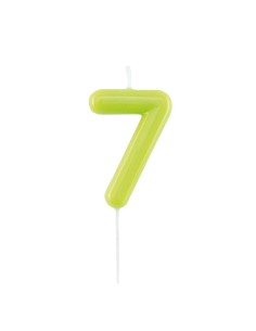 Candelina per torta laccata "Glossy" Cm. 10,5 - Verde Lime - Nr. 7