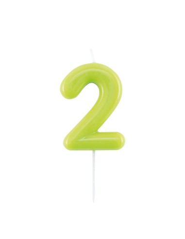 Candelina per torta laccata "Glossy" Cm. 10,5 - Verde Lime - Nr. 2