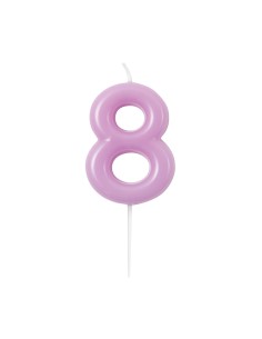 Candelina per torta laccata "Glossy" Cm. 10,5 - Malva Lilla - Nr. 8