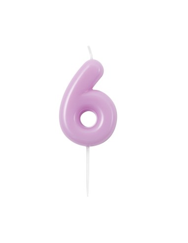 Candelina per torta laccata "Glossy" Cm. 10,5 - Malva Lilla - Nr. 6