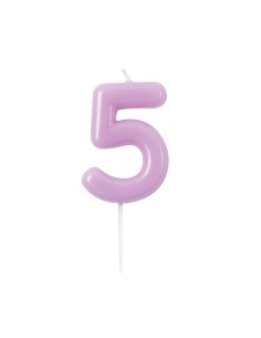 Candelina per torta laccata "Glossy" Cm. 10,5 - Malva Lilla - Nr. 5