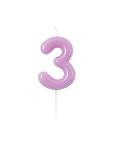 Candelina per torta laccata "Glossy" Cm. 10,5 - Malva Lilla - Nr. 3