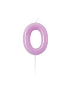 Candelina per torta laccata "Glossy" Cm. 10,5 - Malva Lilla - Nr. 0