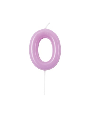 Candelina per torta laccata "Glossy" Cm. 10,5 - Malva Lilla - Nr. 0