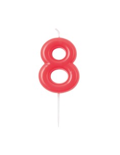 Candelina per torta laccata "Glossy" Cm. 10,5 - Lampone - Nr. 8