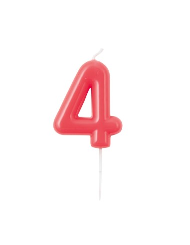 Candelina per torta laccata "Glossy" Cm. 10,5 - Lampone - Nr. 4