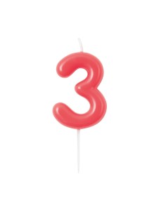 Candelina per torta laccata "Glossy" Cm. 10,5 - Lampone - Nr. 3