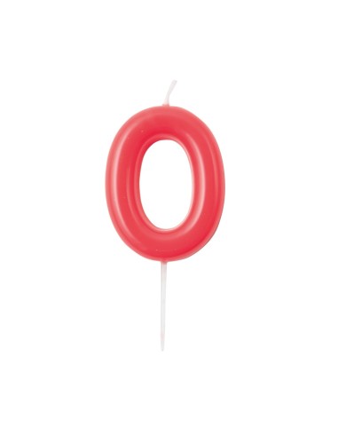 Candelina per torta laccata "Glossy" Cm. 10,5 - Lampone - Nr. 0