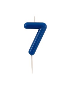 Candelina per torta laccata "Glossy" Cm. 10,5 - Blu - Nr. 7