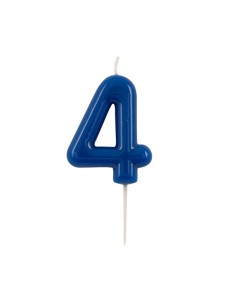 Candelina per torta laccata "Glossy" Cm. 10,5 - Blu - Nr. 4