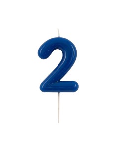 Candelina per torta laccata "Glossy" Cm. 10,5 - Blu - Nr. 2