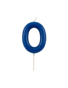 Candelina per torta laccata "Glossy" Cm. 10,5 - Blu - Nr. 0