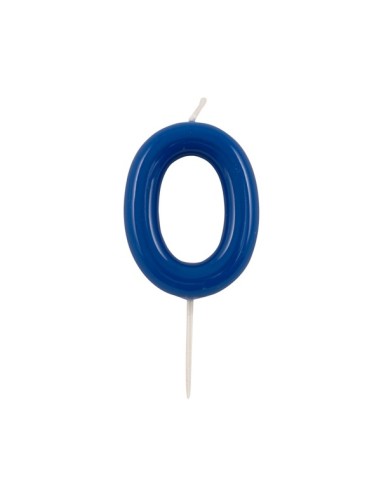 Candelina per torta laccata "Glossy" Cm. 10,5 - Blu - Nr. 0
