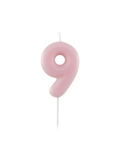 Candelina per torta laccata "Glossy" Cm. 10,5 - Rosa - Nr. 9