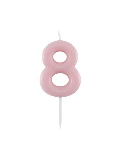 Candelina per torta laccata "Glossy" Cm. 10,5 - Rosa - Nr. 8