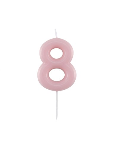 Candelina per torta laccata "Glossy" Cm. 10,5 - Rosa - Nr. 8