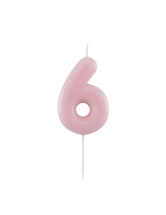 Candelina per torta laccata "Glossy" Cm. 10,5 - Rosa - Nr. 6