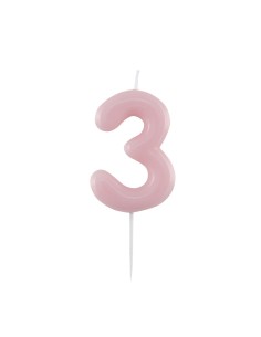 Candelina per torta laccata "Glossy" Cm. 10,5 - Rosa - Nr. 3