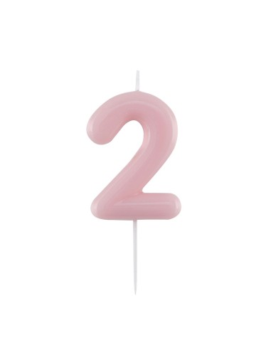 Candelina per torta laccata "Glossy" Cm. 10,5 - Rosa - Nr. 2