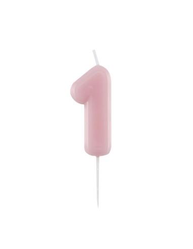 Candelina per torta laccata "Glossy" Cm. 10,5 - Rosa - Nr. 1